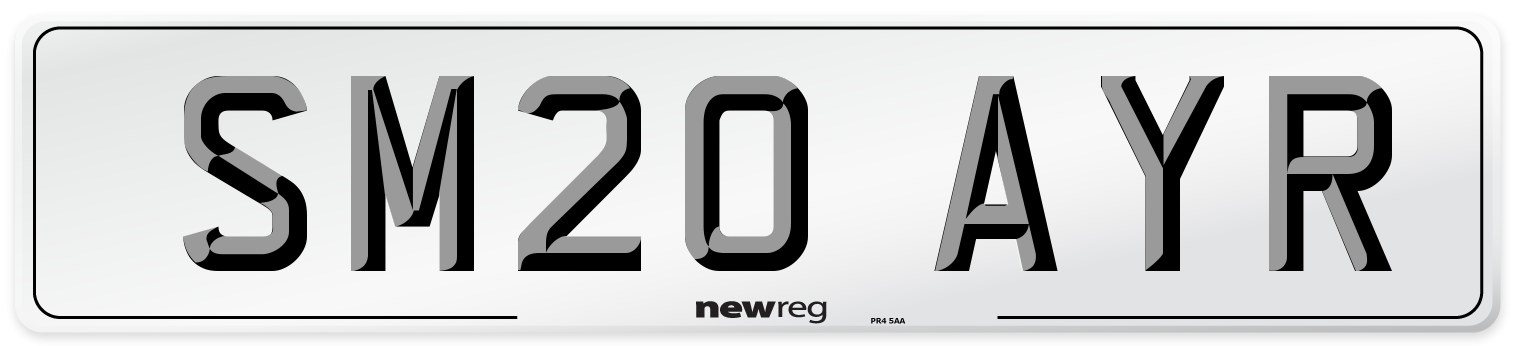 SM20 AYR Number Plate from New Reg